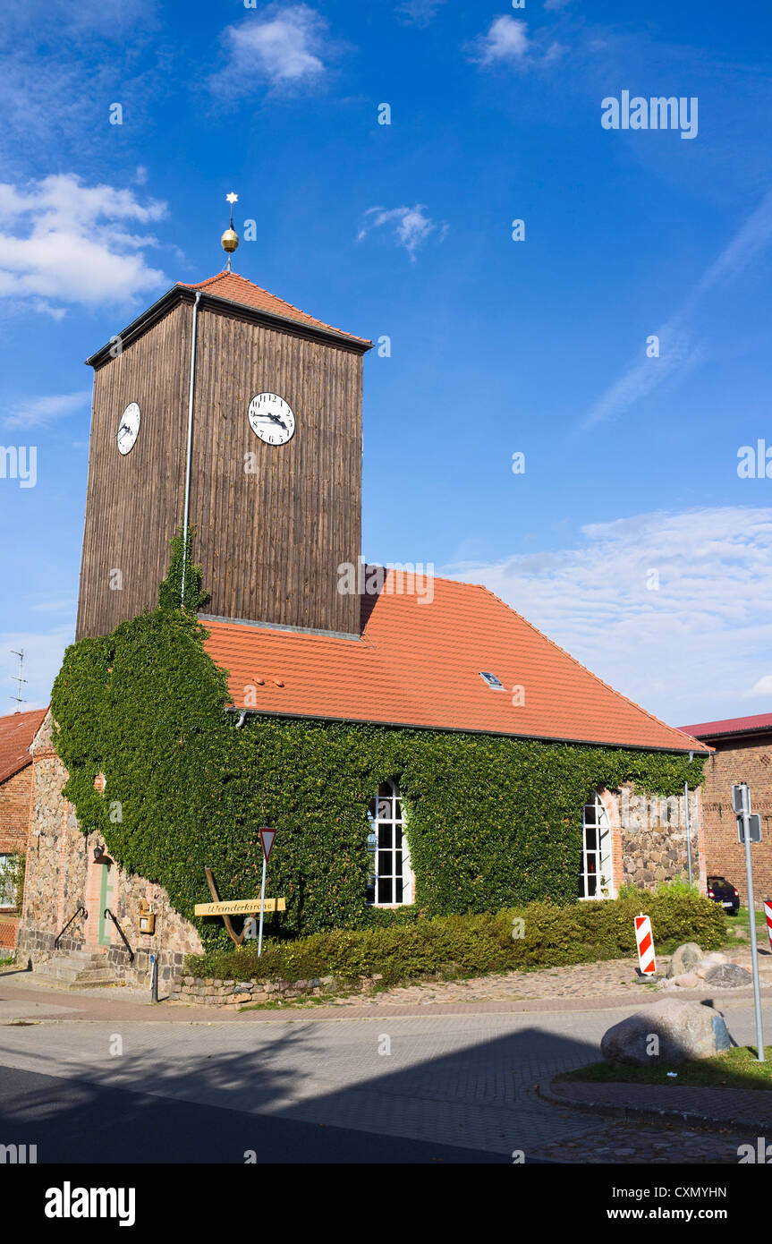Kirche in Althuettendorf, Joachimsthal kommunalen Verband, Landkreis Barnim, Brandenburg, Deutschland, Europa Stockfoto