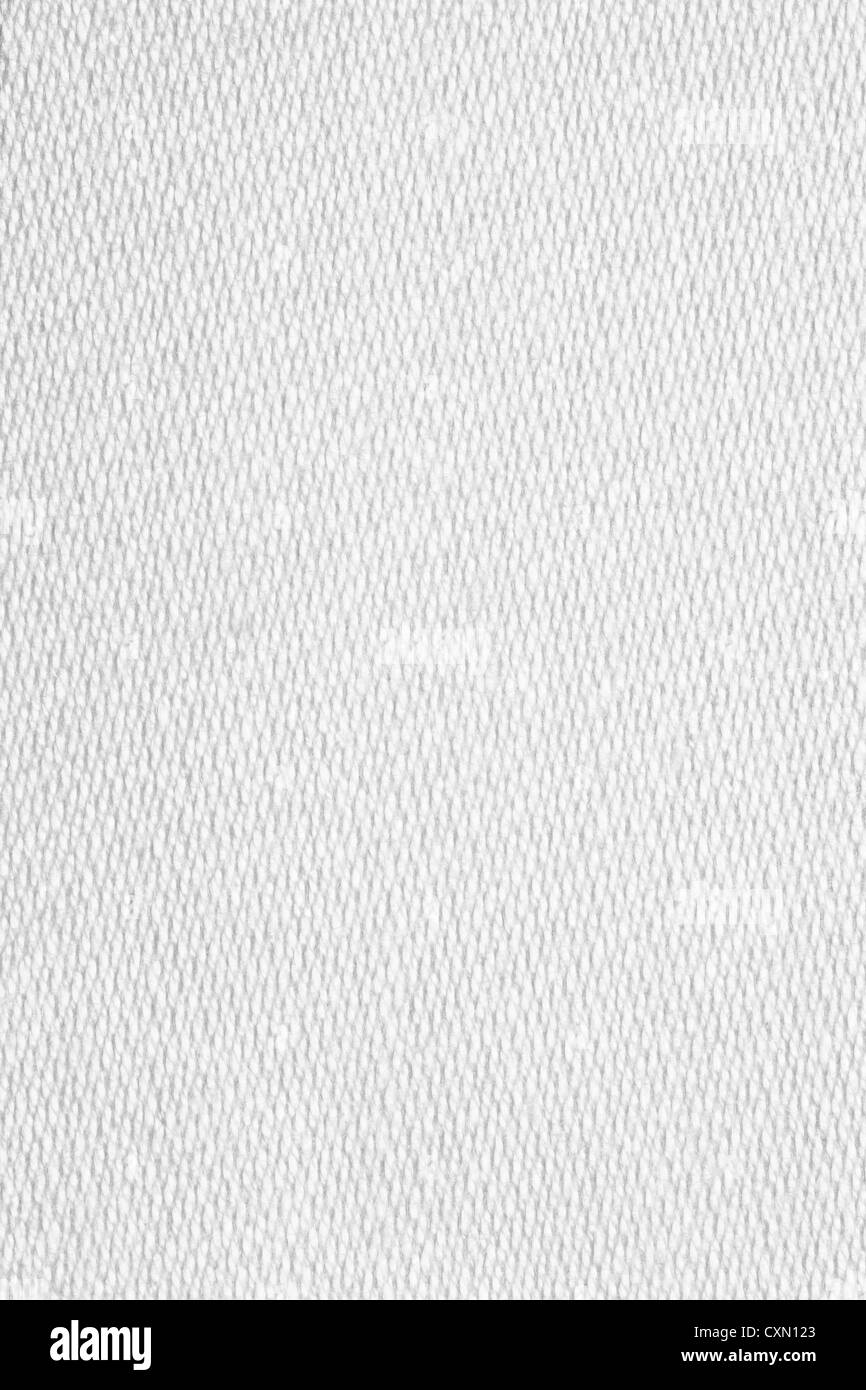 weiße Leinwand Hintergrund, abstraktes Muster Leinenstruktur Stockfoto