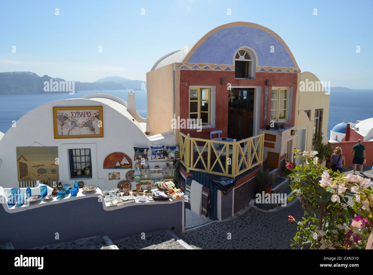 Kunst & Handwerk Boutique in Oia, Santorini, Kykladen, South Aegean Region, Griechenland Stockfoto