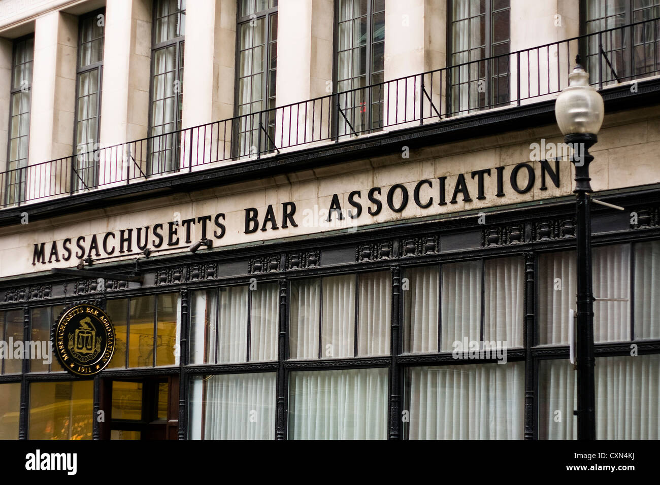 Fassade des Massachusetts Bar Association in Boston, Massachusetts. Stockfoto