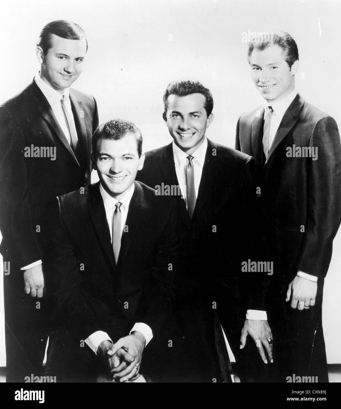 DIE Grillen 1950er Jahre U.S.-Gruppe aus l: Sonny Curtis, Jerry Allison, Jerry Naylor, Glen Hardin Stockfoto