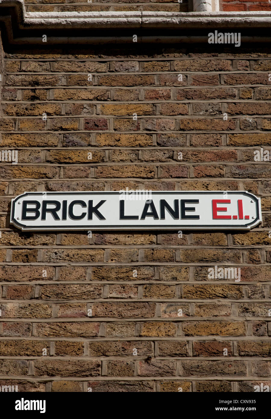Brick Lane Zeichen, London, UK Stockfoto