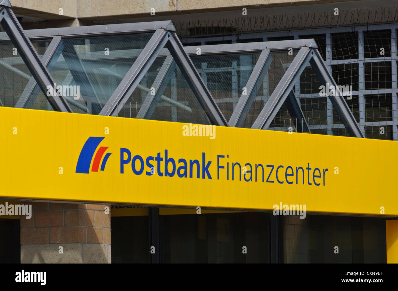 Postbank Finanzcenter, FinanzCenter, Zeichen und Logos, Eingang einer deutschen bank Filiale, Heilbronn, Süddeutschland Stockfoto