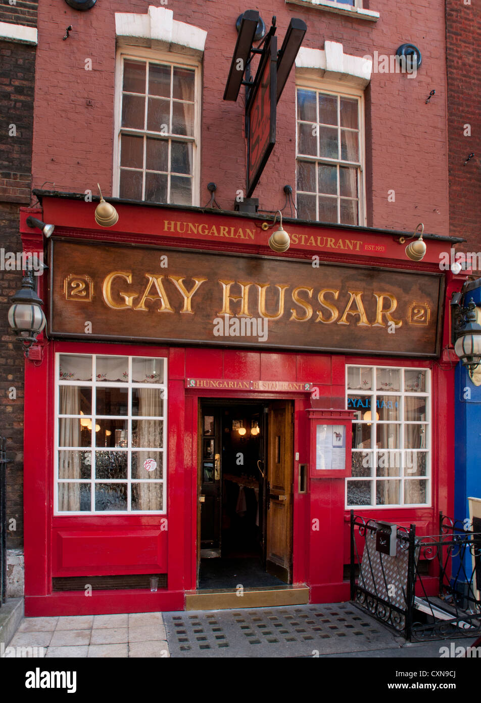 Gay Husaren Restaurant, Soho, London, UK Stockfoto