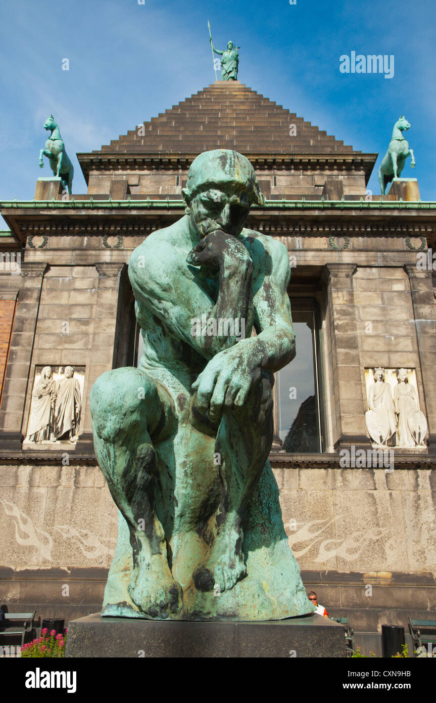 Kopie der Denker (1889) von Auguste Rodin außerhalb dar Kunstmuseum Copenhagen Dänemark Mitteleuropa Stockfoto