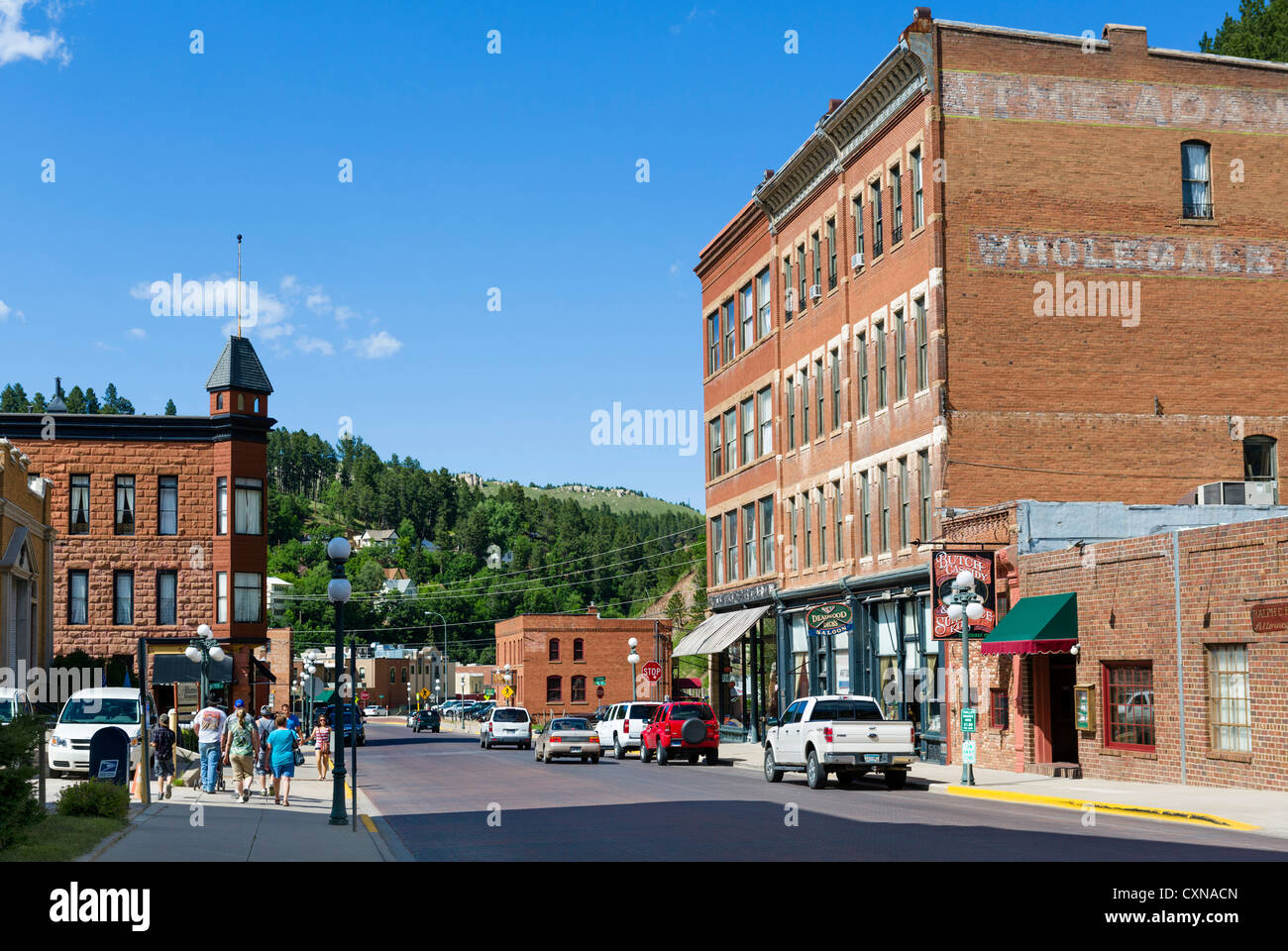 Sherman Straße in der historischen Stadt Deadwood, South Dakota, USA Stockfoto