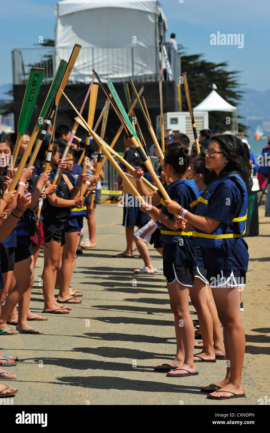 Die Dragon Boat Festival im Treasure Island, San Francisco CA Stockfoto