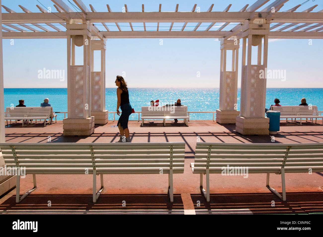 Europa Frankreich Nizza, Promenade des Anglais Stockfoto