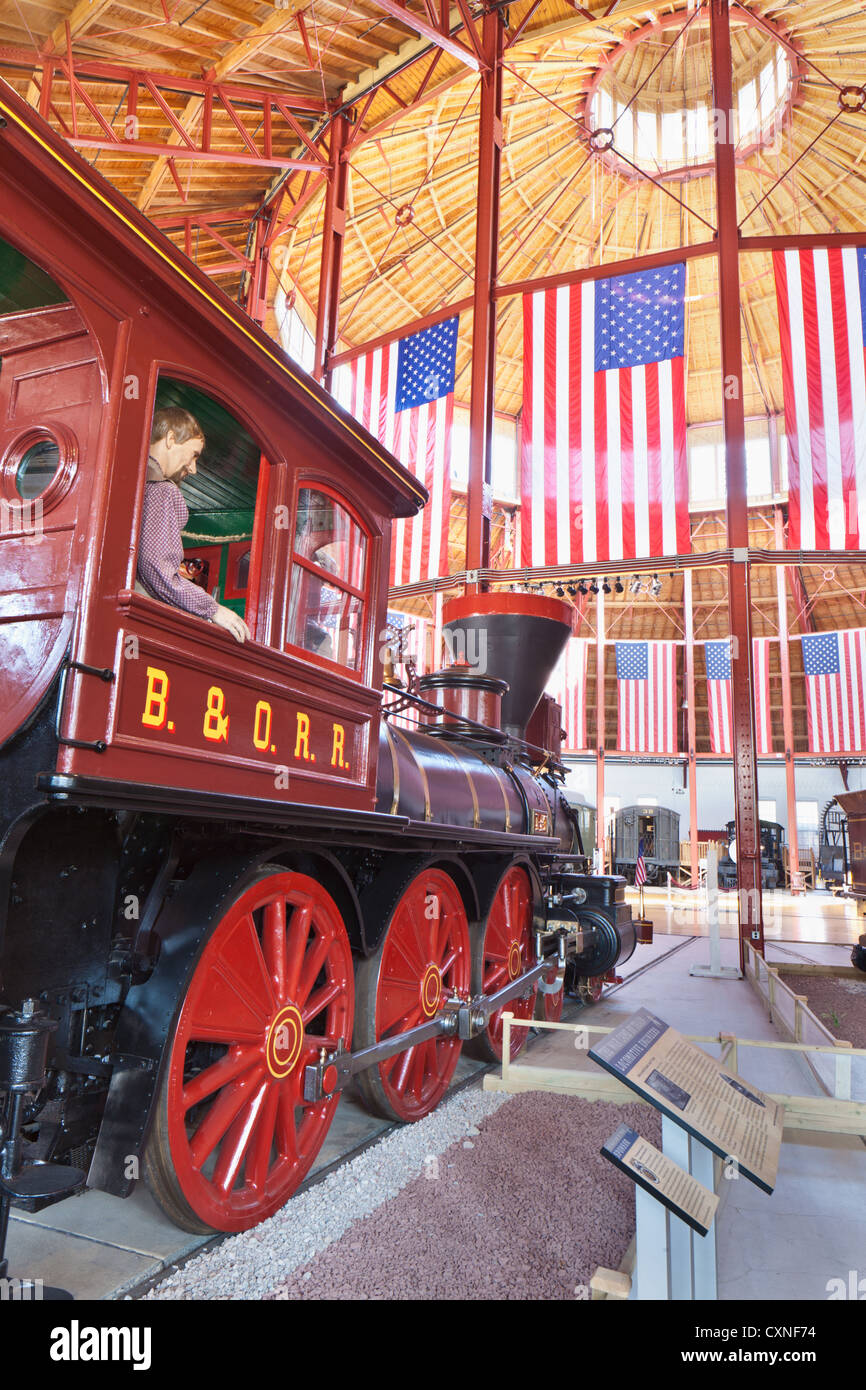 Baltimore and Ohio Railroad Museum, Baltimore, Maryland, hat die älteste Sammlung von amerikanischen Lokomotiven in Welt Stockfoto