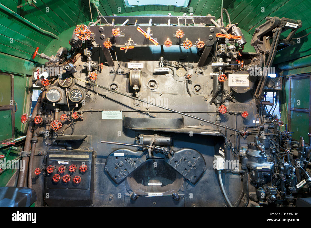 Ventile von einer Dampflokomotive, Baltimore and Ohio Railroad Museum, Baltimore, Maryland Stockfoto