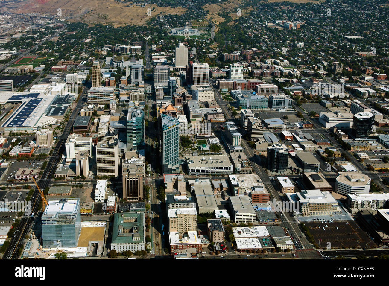 Luftaufnahme von Salt Lake City, Utah Stockfoto