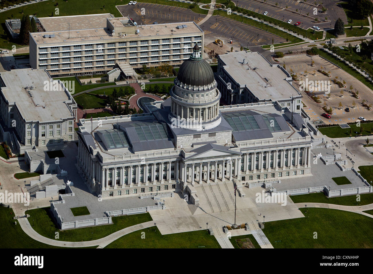 Luftaufnahme Utah State Capitol building, Salt Lake City, Utah Stockfoto
