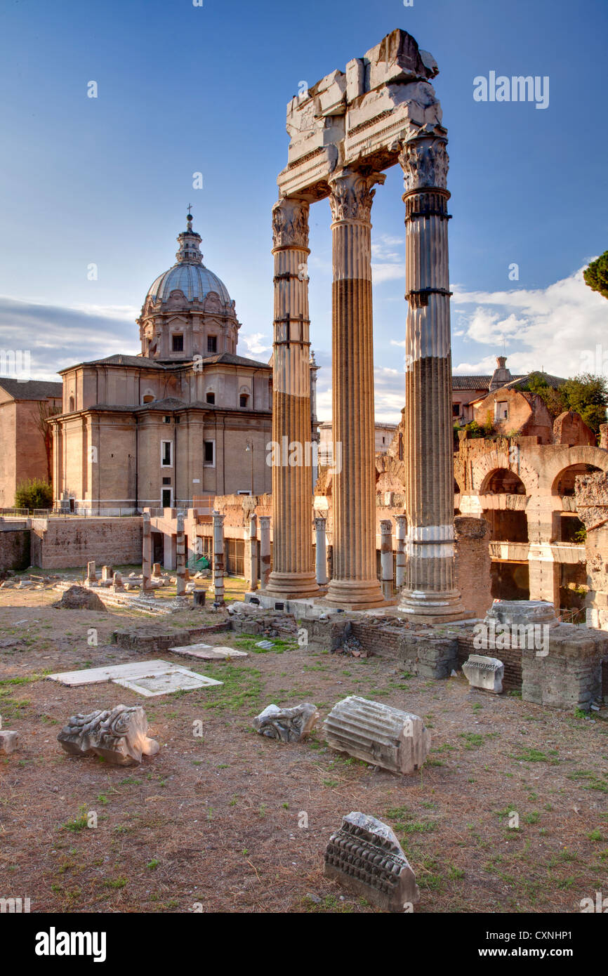 Forum des Caesar, Rom. Foro di Cesare, Roma Italia. Stockfoto