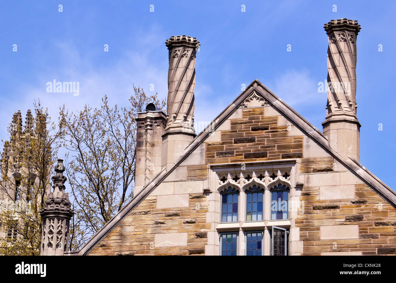 Yale Universität Sterling Gesetz Gebäude reich verzierten viktorianischen Türme New Haven Connecticut Stockfoto