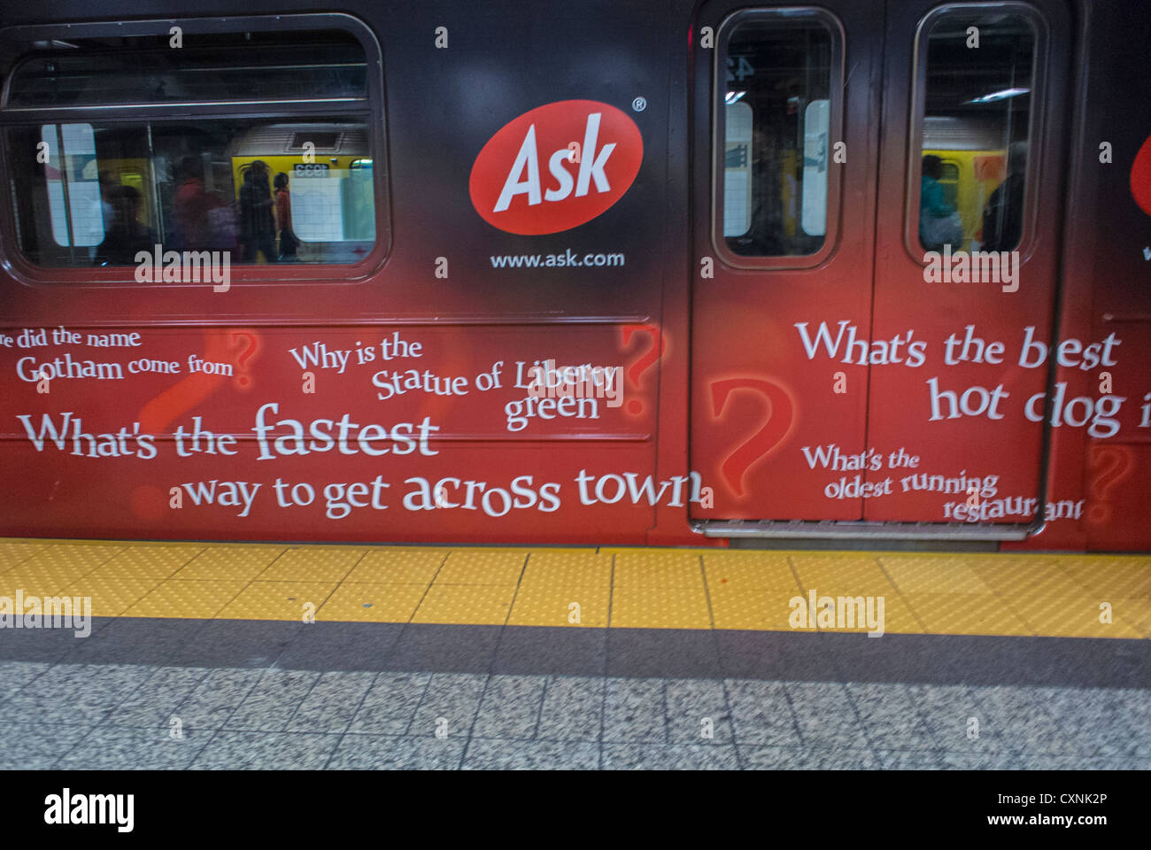 New York City, NY, U-Bahn, Inside, Amerikanische Werbung, Internet on-line-Firma, Commercial ad Stockfoto