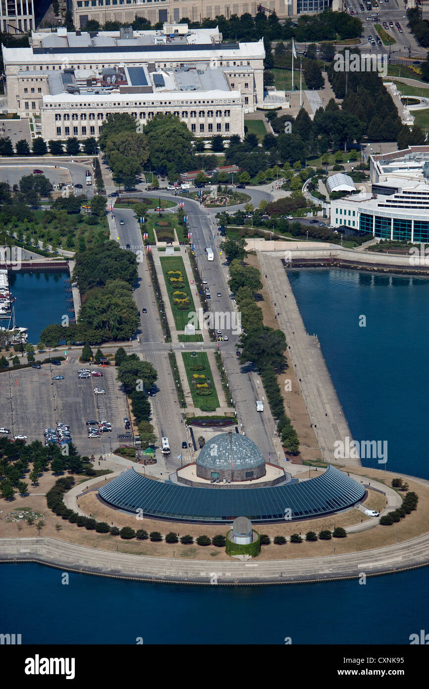 Luftaufnahme Adler Planetarium, Chicago, Illinois Stockfoto