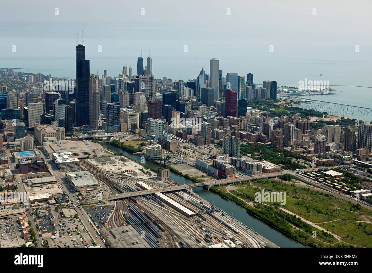 Luftaufnahme von Chicago, Illinois Stockfoto