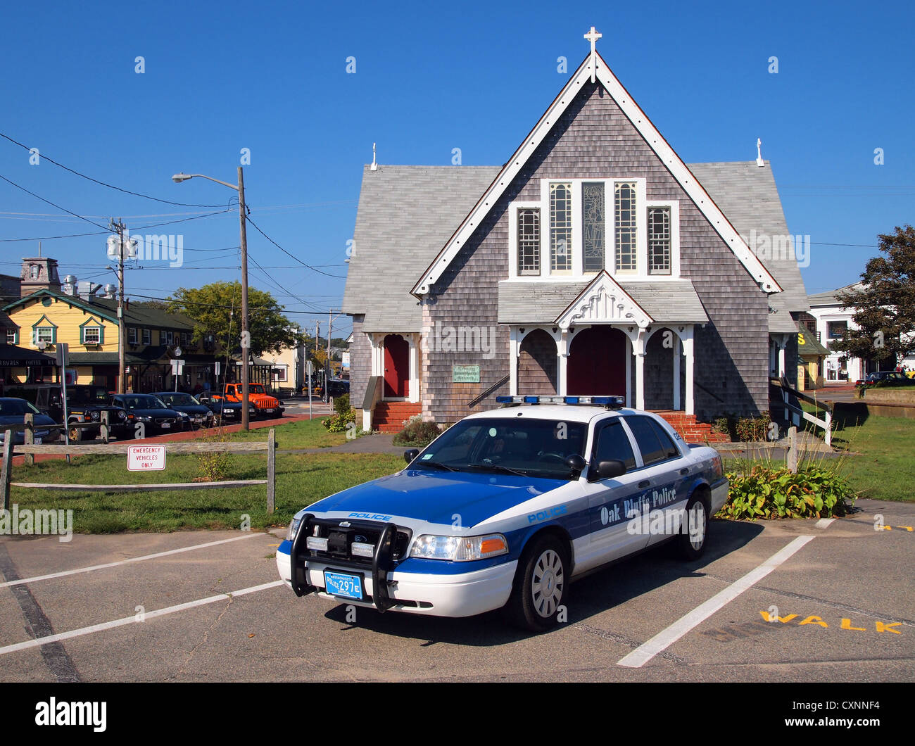 Oak Bluffs Polizei Auto, Oak Bluffs, Martha's Vineyard, Massachusetts, USA Stockfoto