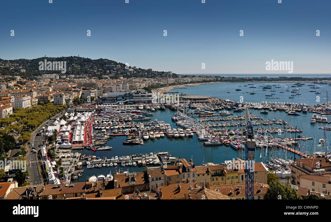 Blick über Cannes Frankreich Stockfoto