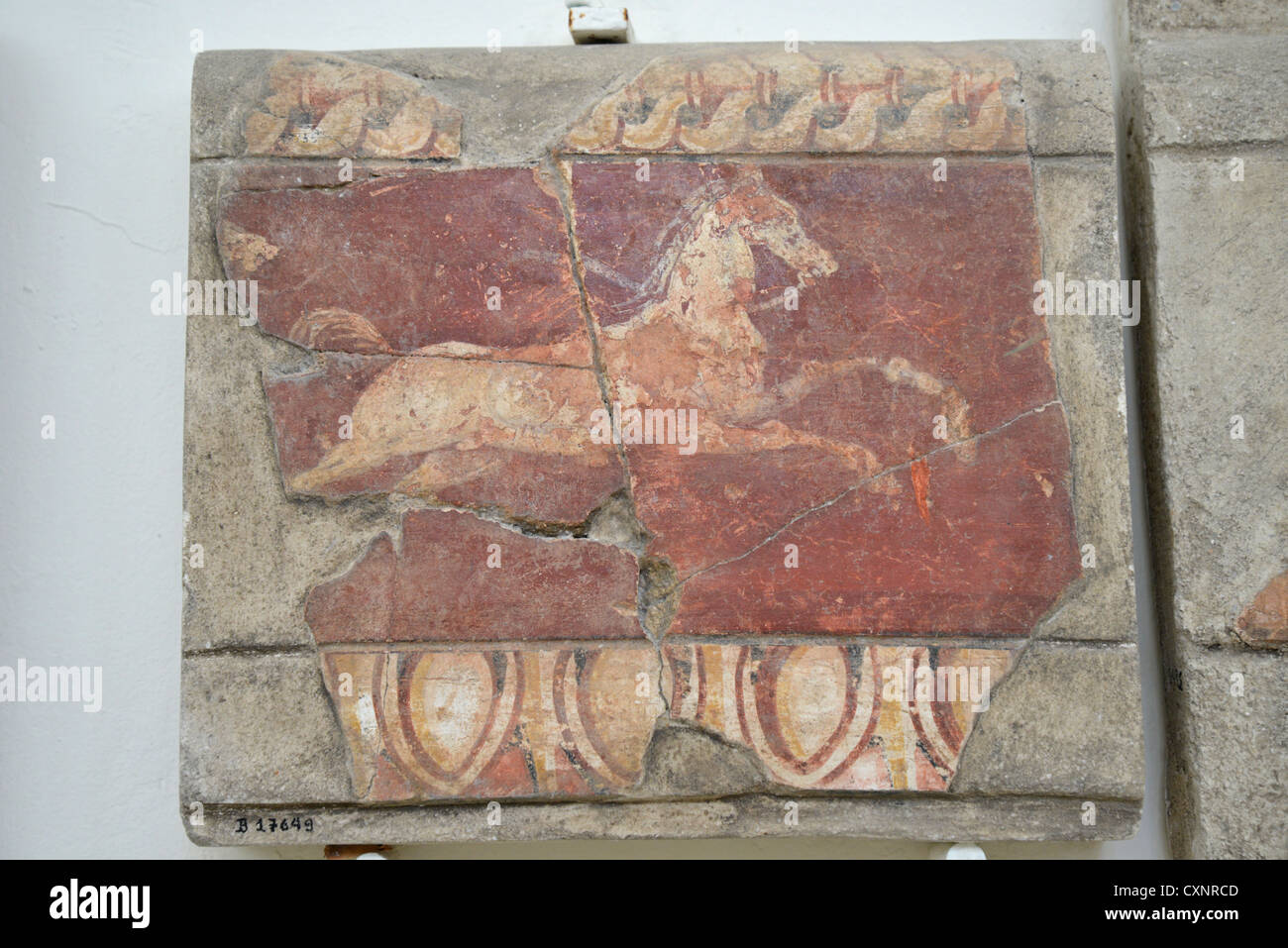 Boden Mosaik Fragment im Delos Museum, archäologische Stätte von Delos, Delos, Cyclades, South Aegean Region, Griechenland Stockfoto