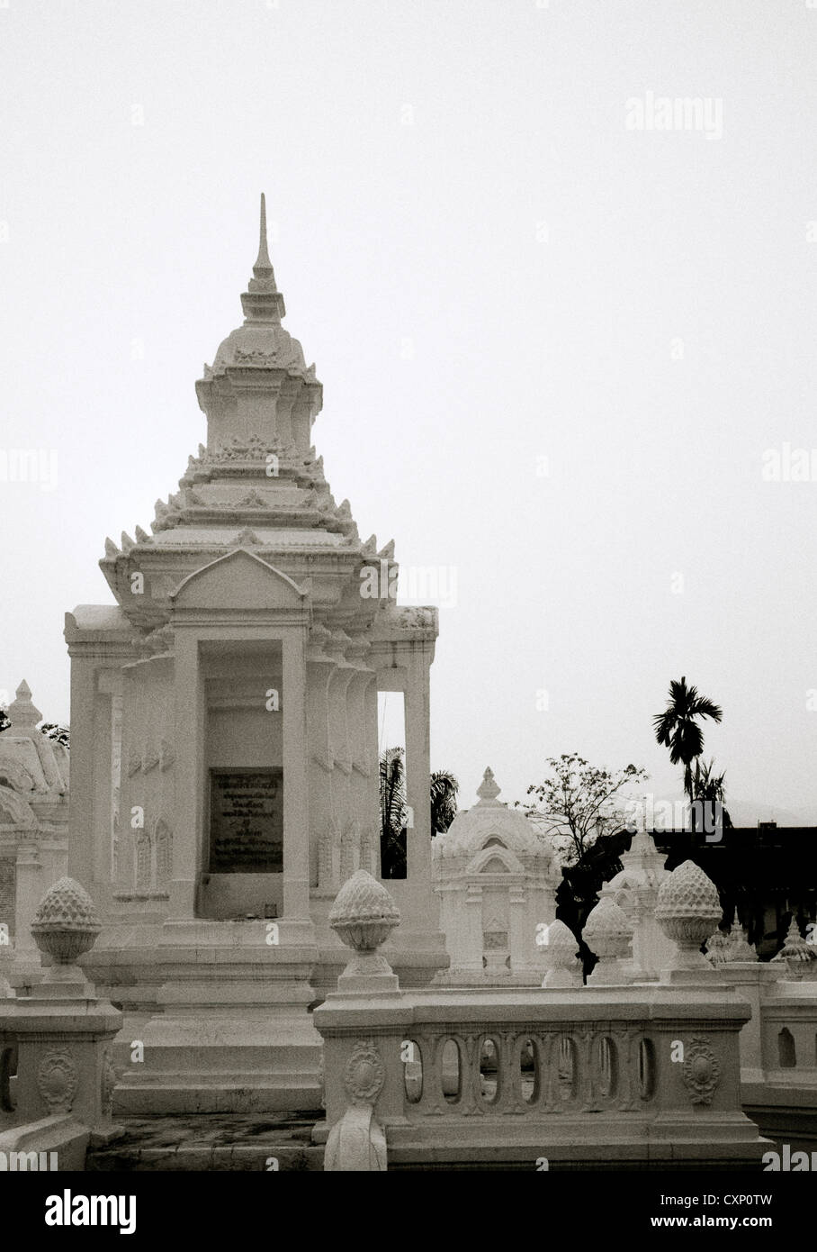 Thai Royal Friedhof im Wat Suan Dok aka Wat buppharam Chiang Mai in Thailand in Fernost Südostasien. orientalische Architektur Kunst historische Reisen Stockfoto