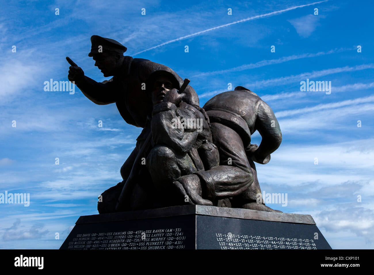 Amerikanischen US-Navy-d-Day-Denkmal, Utah Beach, Sainte-Marie-du-Mont, Normandie, Frankreich Stockfoto