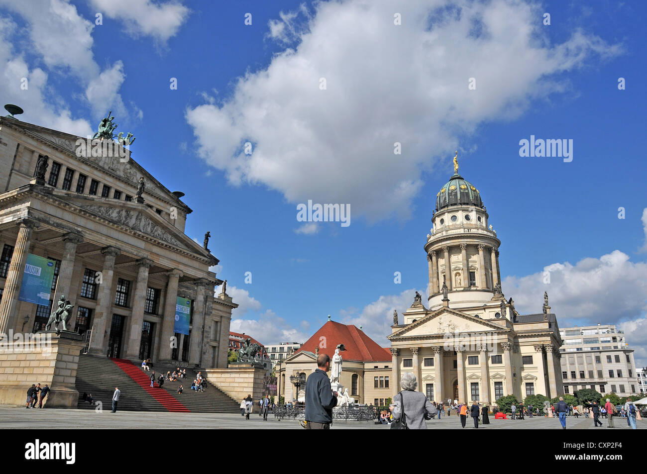 Französische Kirche Konzerthaus Gendarmenmarkt Platz Berlin Deutschland Stockfoto
