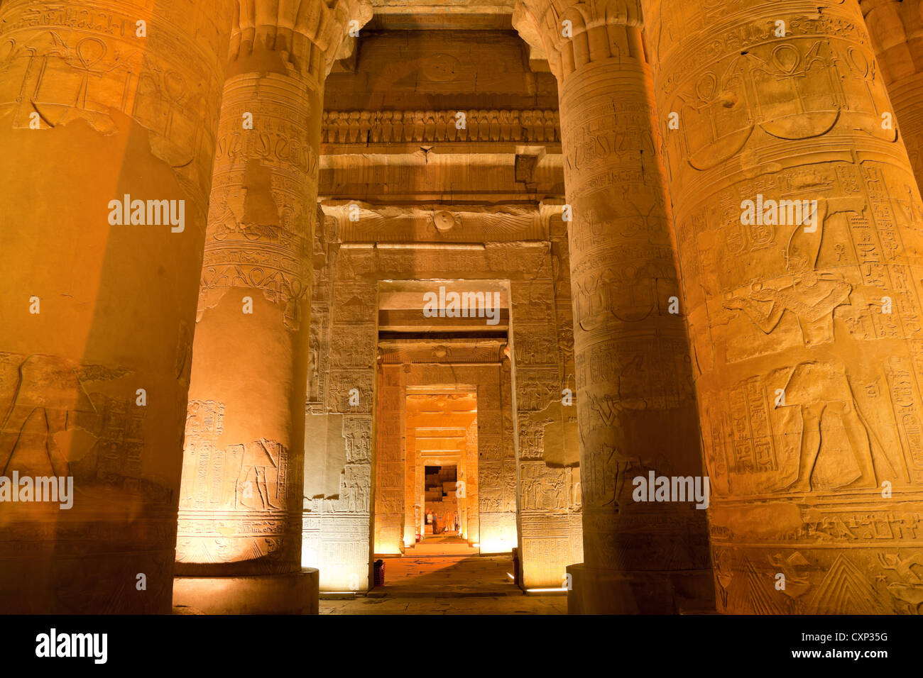 Spalte im Sobek-Tempel Stockfoto