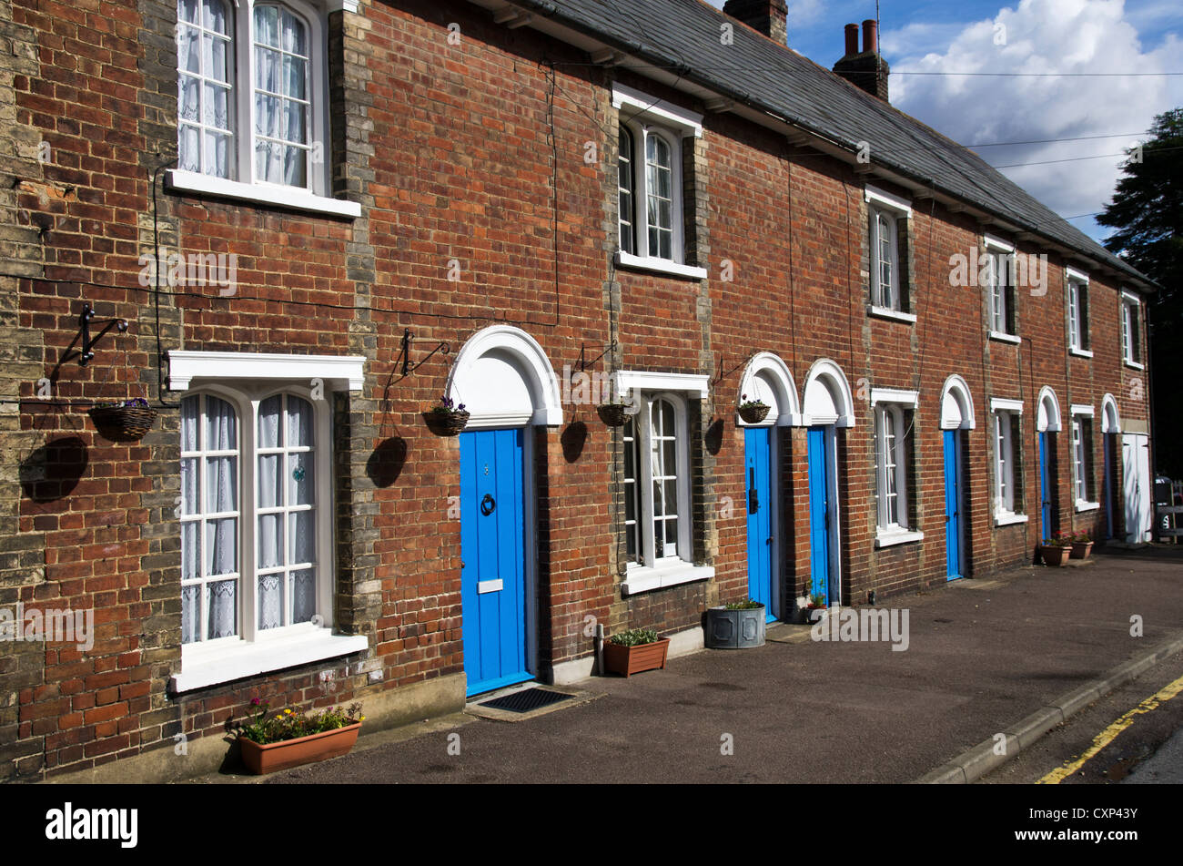 Häuserzeile am Clare, Suffolk Stockfoto