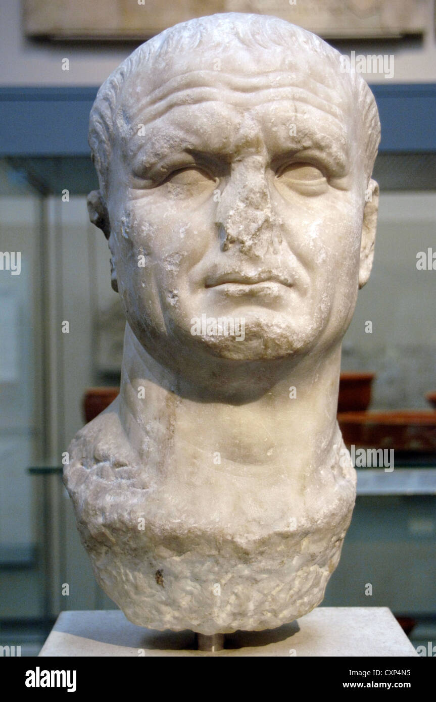 Vespasian (9-79). Römischer Kaiser. Büste. Aus Karthago, Tunesien. British Museum. London. Stockfoto