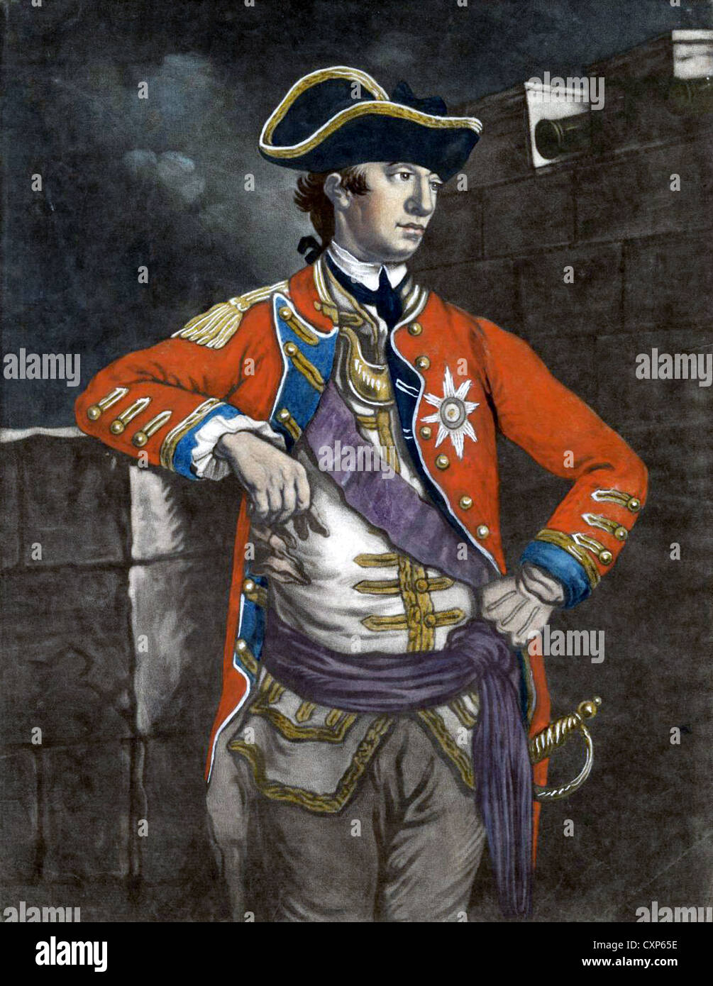 WILLIAM HOWE, 5. Viscount Howe (1729-1814), britischer General während des Amerika revolutionären Krieg der Unabhängigkeit im Jahre 1777. Stockfoto