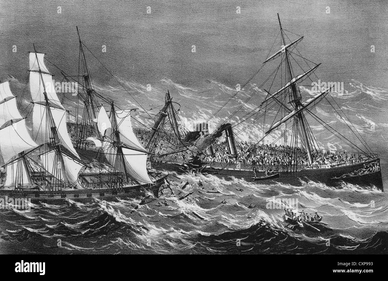 Der Untergang der Dampfer Ville du Havre, 1873 Stockfoto