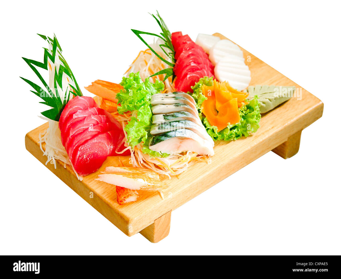 Sushi japanische Speisen isoliert Stockfoto