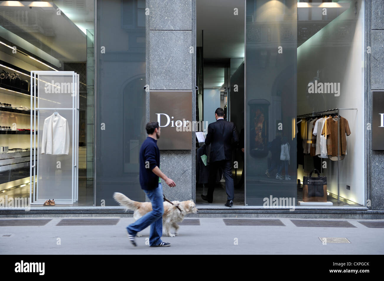 Dior-Shop. Via Montenapoleone. Mailand, Italien Stockfoto