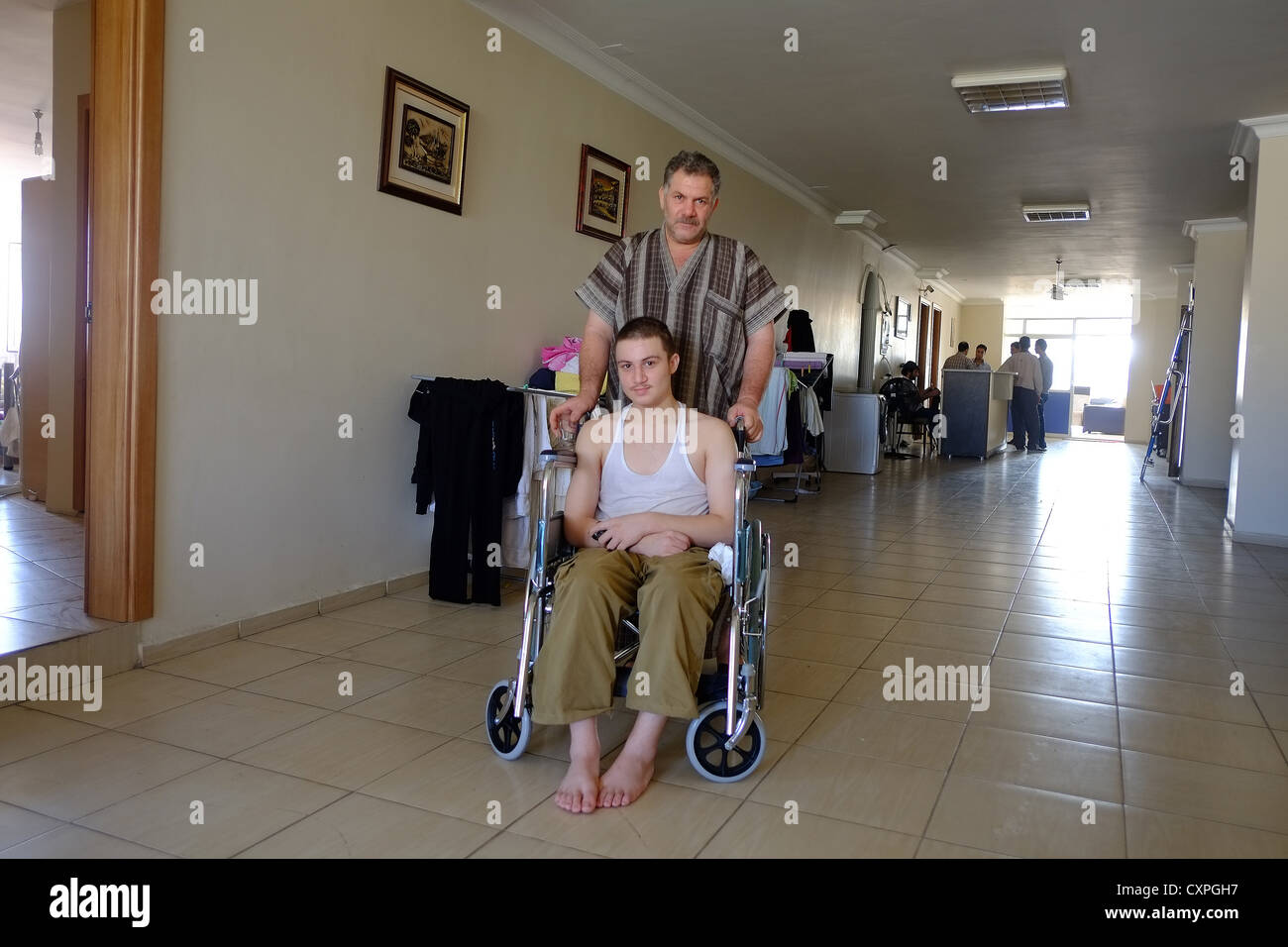 In einer geheimen Verschiebung Krankenhaus in der Nähe der Türkei und syrischen Grenze ein Hotel war Comaderar für die syrische Freiheit Fi verwendet werden Stockfoto
