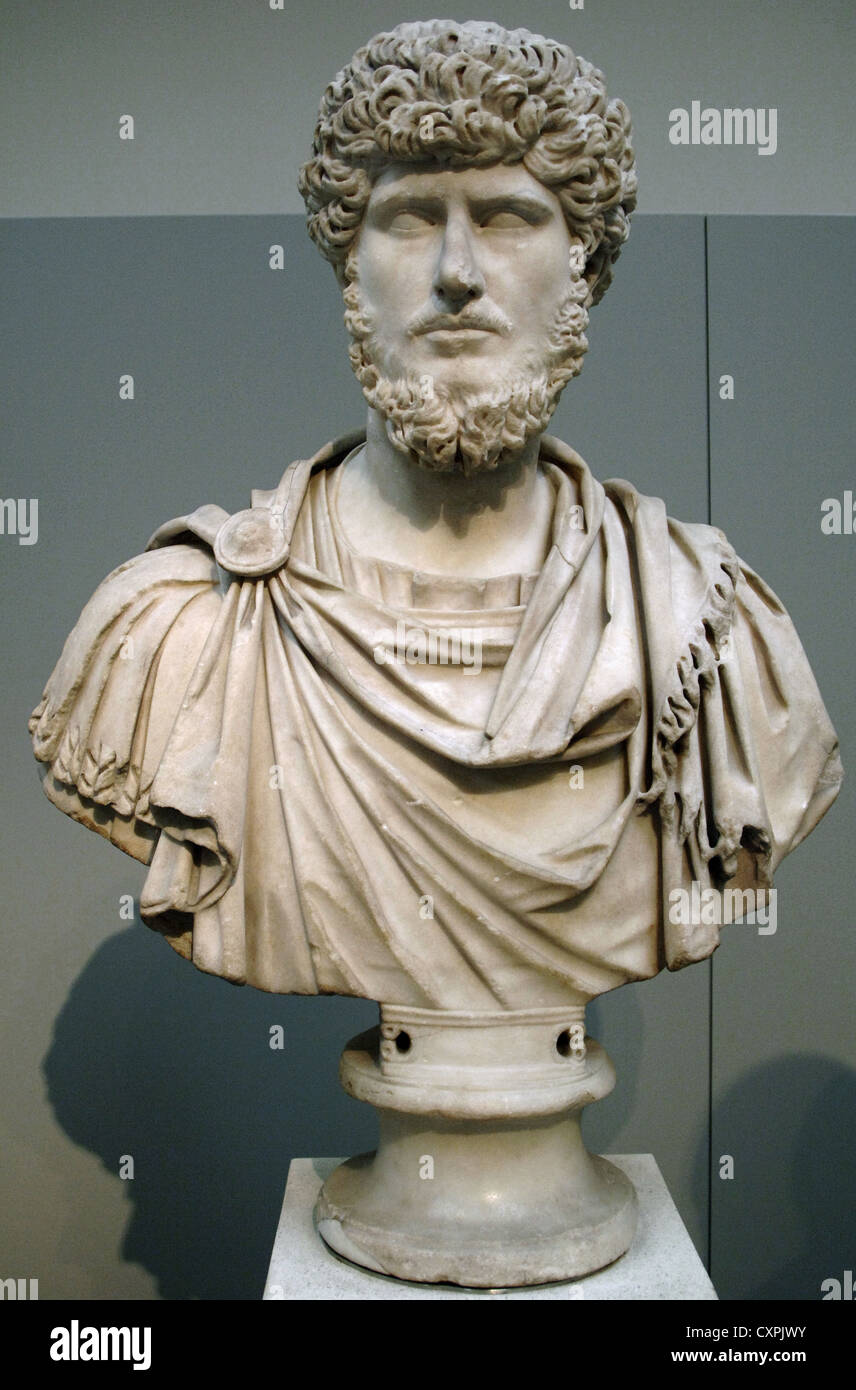 Lucius Verus (130-169 n. Chr.). Co-Kaiser. Büste. Marmor. Von Rom. British Museum. London. England. Vereinigtes Königreich. Stockfoto
