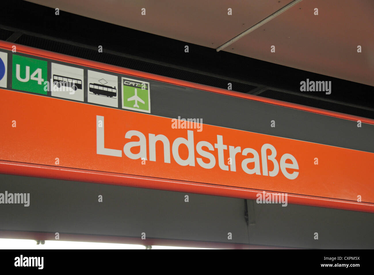 Sendername außerhalb der Landstraße in Wien (Wien), Österreich. Stockfoto