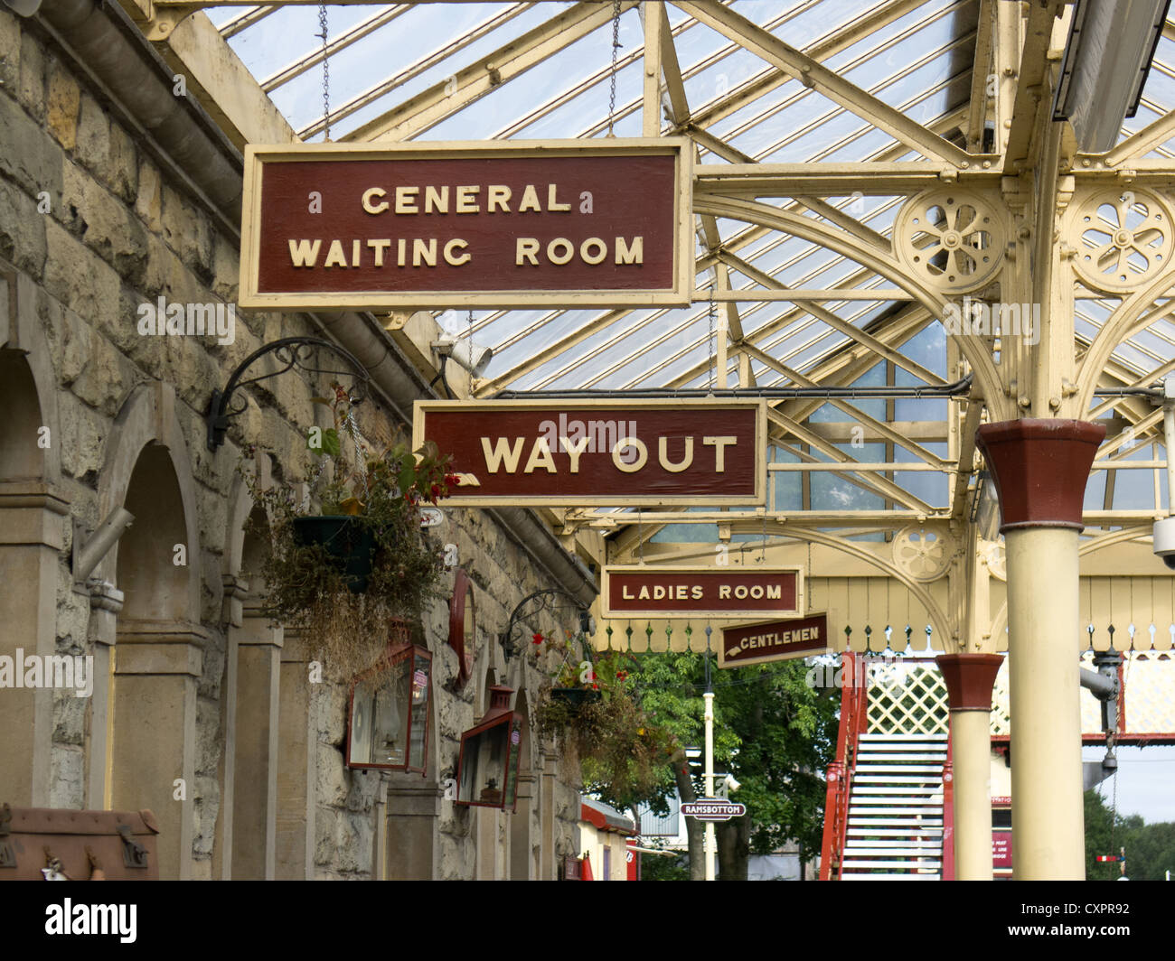 Ramsbottom Lancashire Railway Station Zeichen Stockfoto