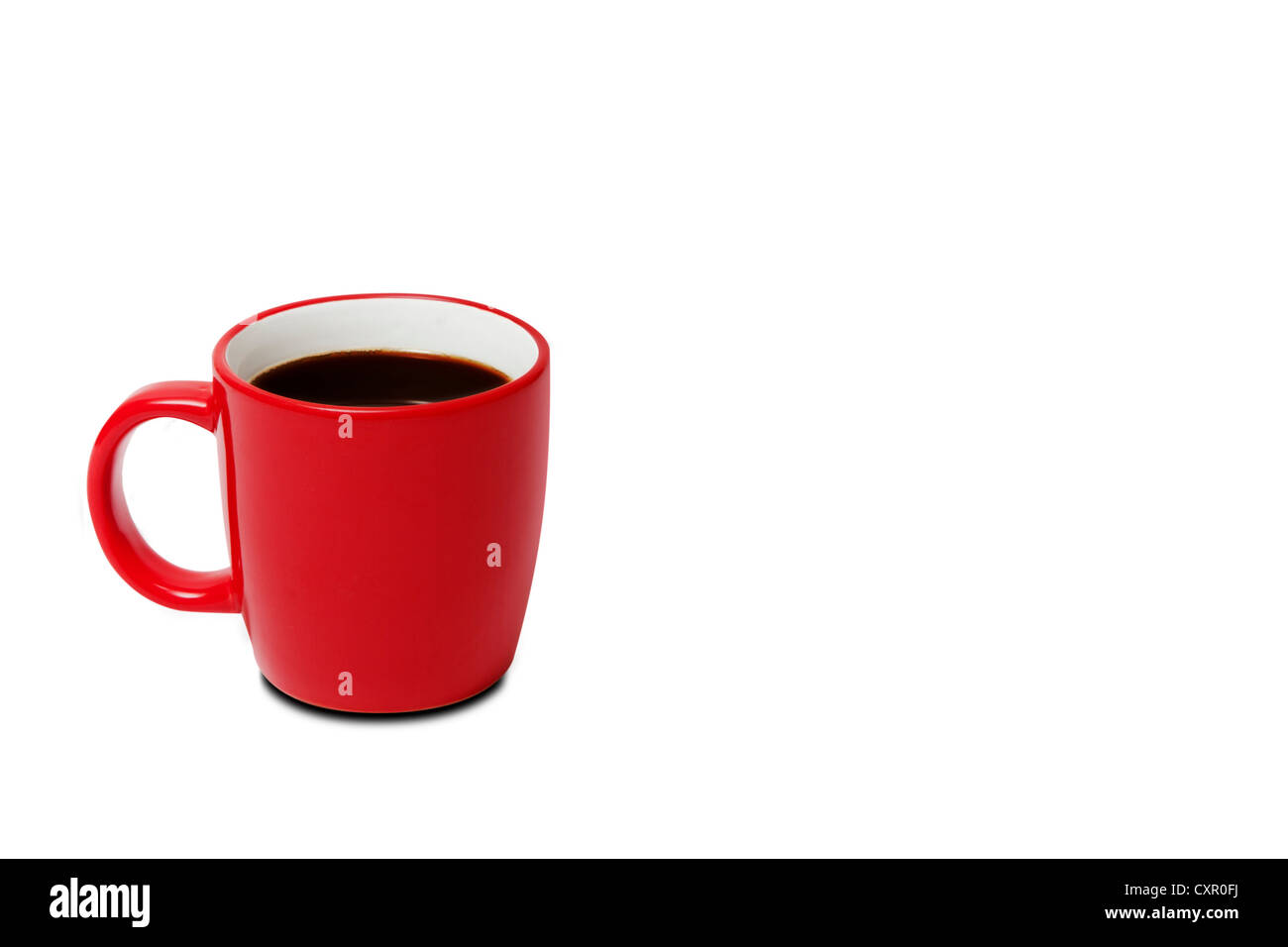 Rote Tasse Kaffee Stockfoto