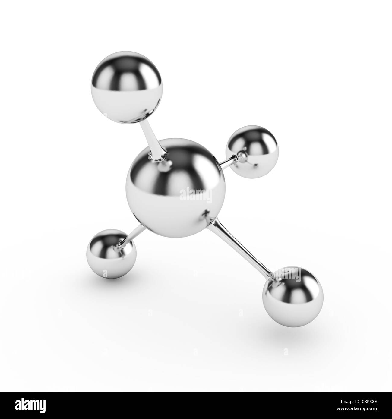 3D gerendert glänzend Moleküle auf weißem Hintergrund Stockfoto