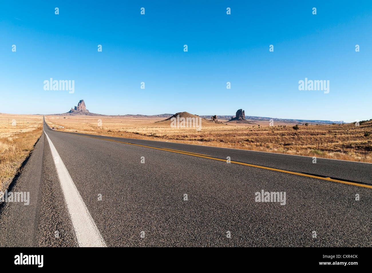 U.S. Highway 163, in der Nähe von Monument Valley, Arizona, USA Stockfoto