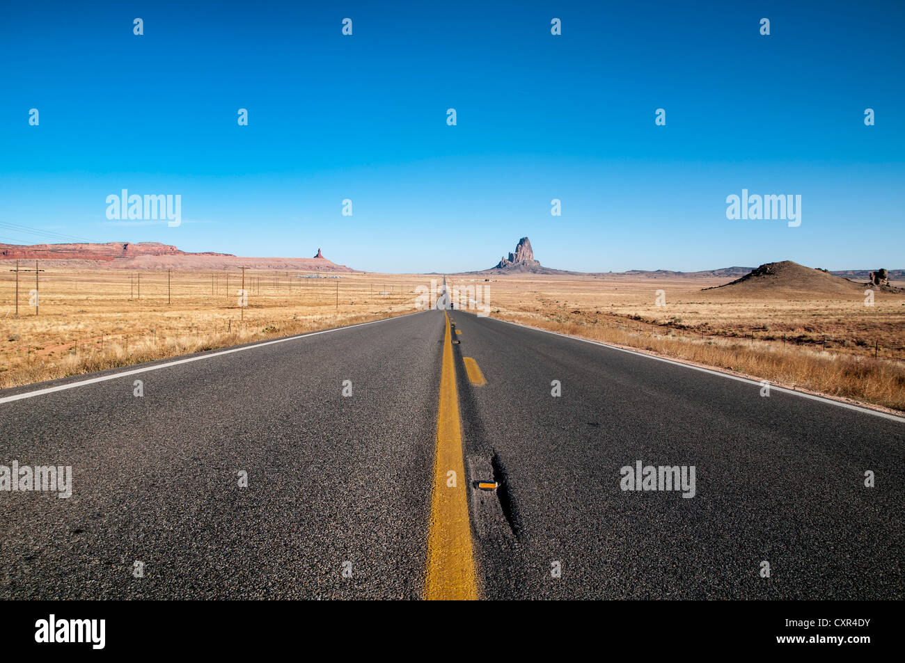 U.S. Highway 163, in der Nähe von Monument Valley, Arizona, USA Stockfoto