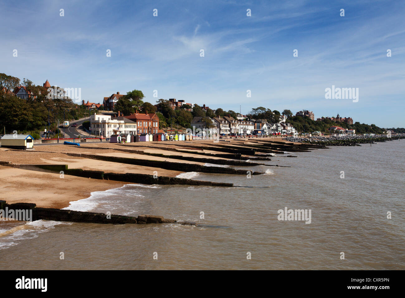 Felixstowe Strand von der Pier Suffolk England Stockfoto