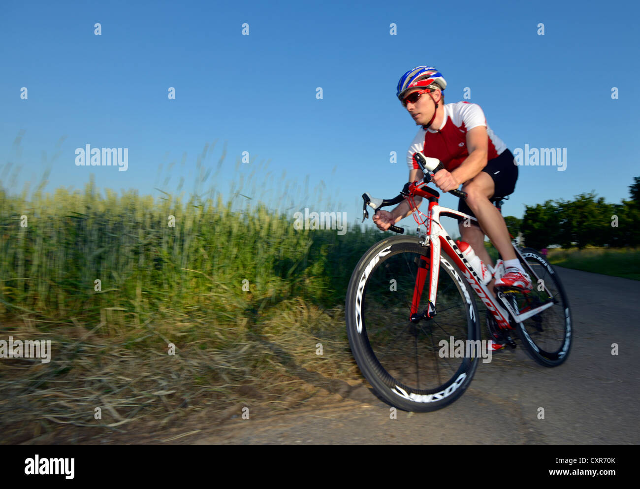Radfahrer, professionelle racing Bike, Waiblingen, Baden-Württemberg, Deutschland, Europa, PublicGround Stockfoto