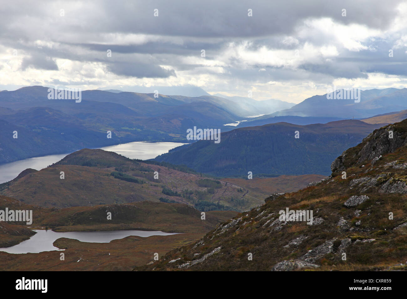 Meallfuarvonie oder Meall Fuar-Mhonaidh mit Blick auf Loch Ness und dem Great Glen in der Nähe von Drumnadrochit Inverness-Shire, Scotland Stockfoto