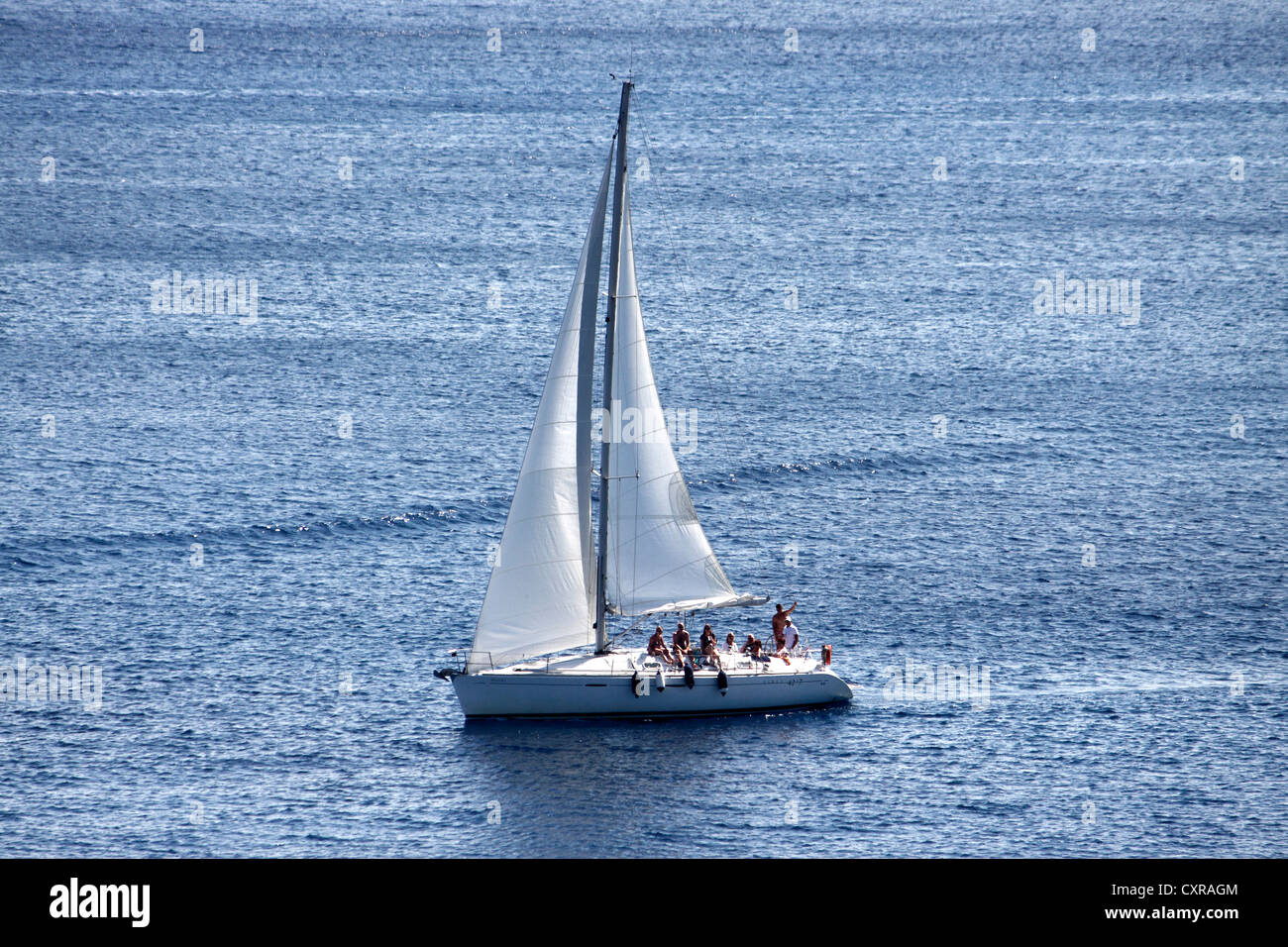 SEGELN AUF DER GRIECHISCHEN INSEL RHODOS. Stockfoto