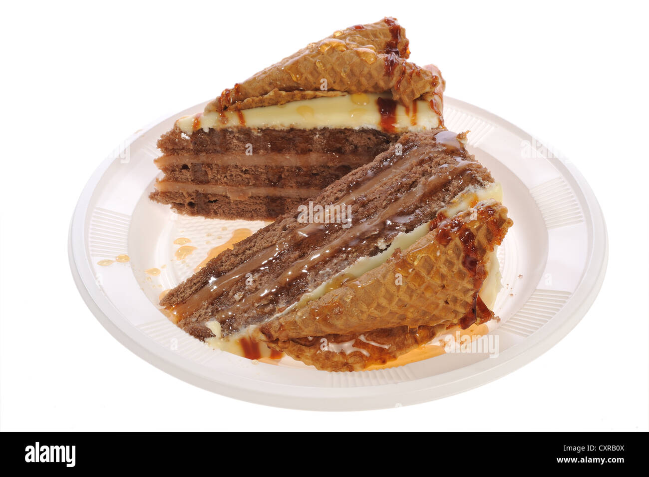 Kuchen auf einem weißen Hintergrund Stockfoto