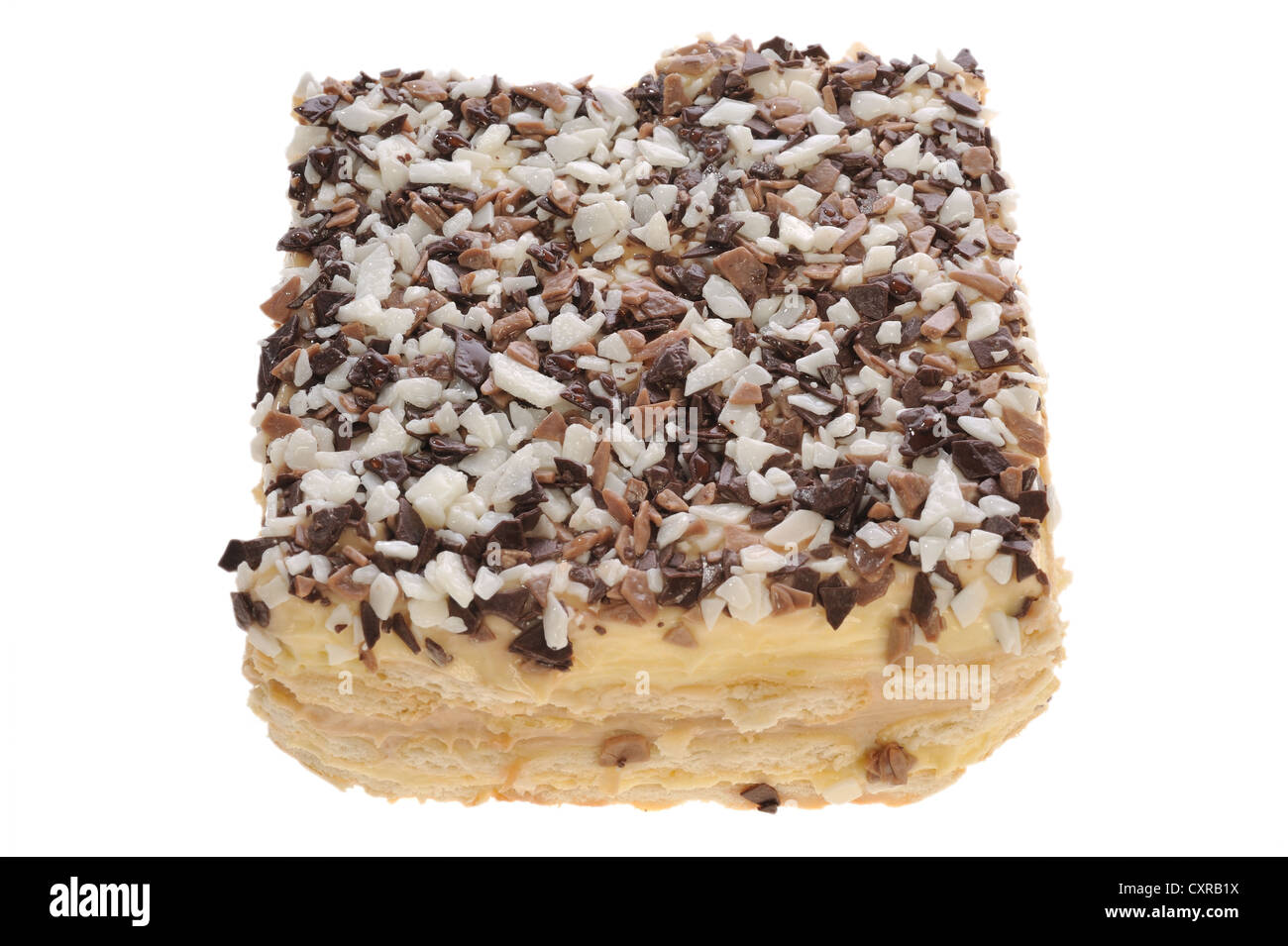 Keks-Kuchen auf weißem Hintergrund Stockfoto