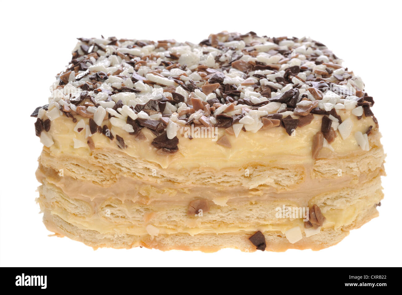 Keks-Kuchen auf weißem Hintergrund Stockfoto