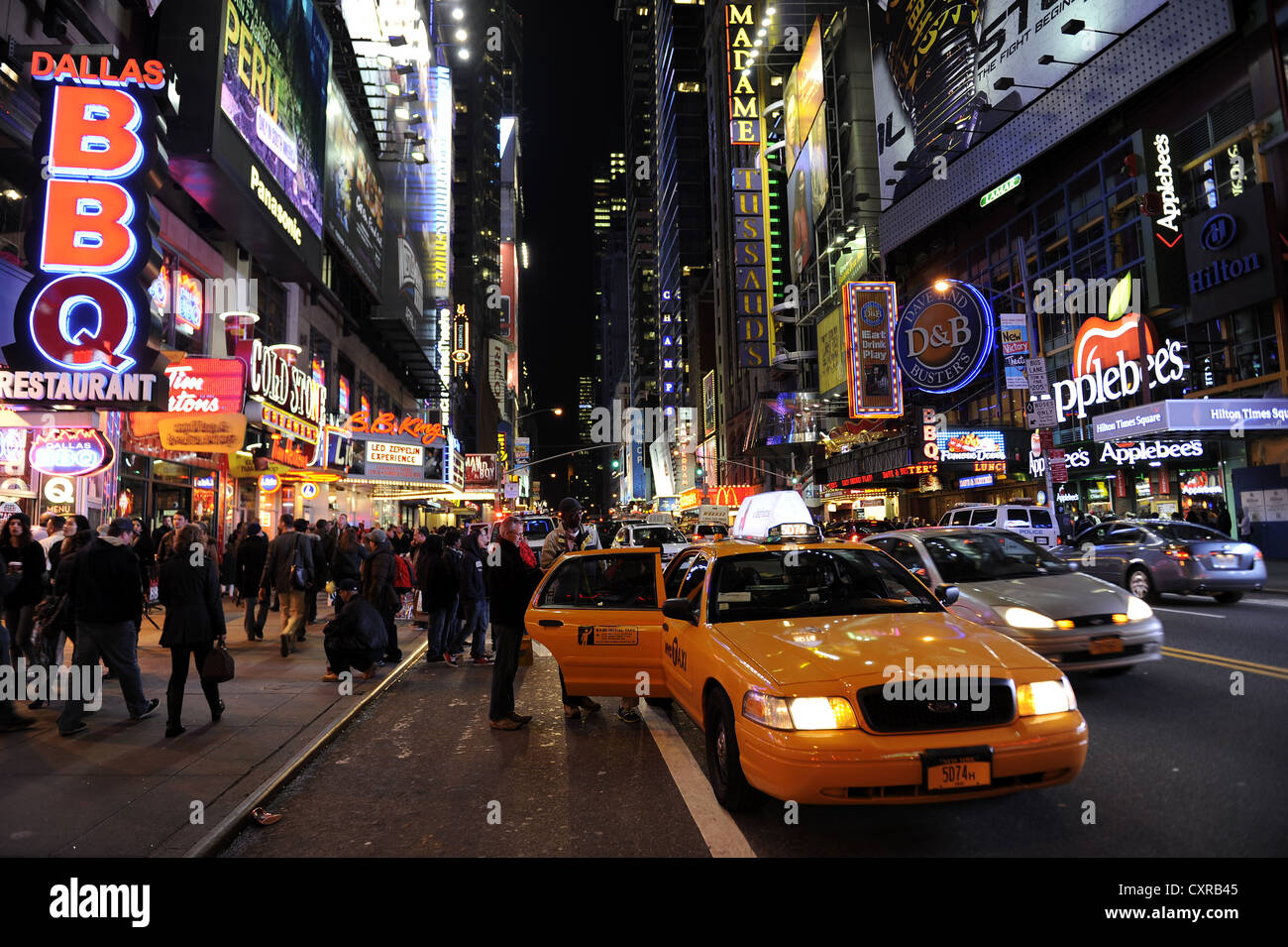 42nd Street, Times Square at night, Midtown Manhattan, New York City, New York, USA, North America Stockfoto